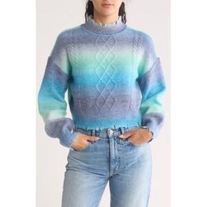 NYC Knits‎ Ombre Sweater Distressed Mock Neck Pullover Extra Large XL NWT